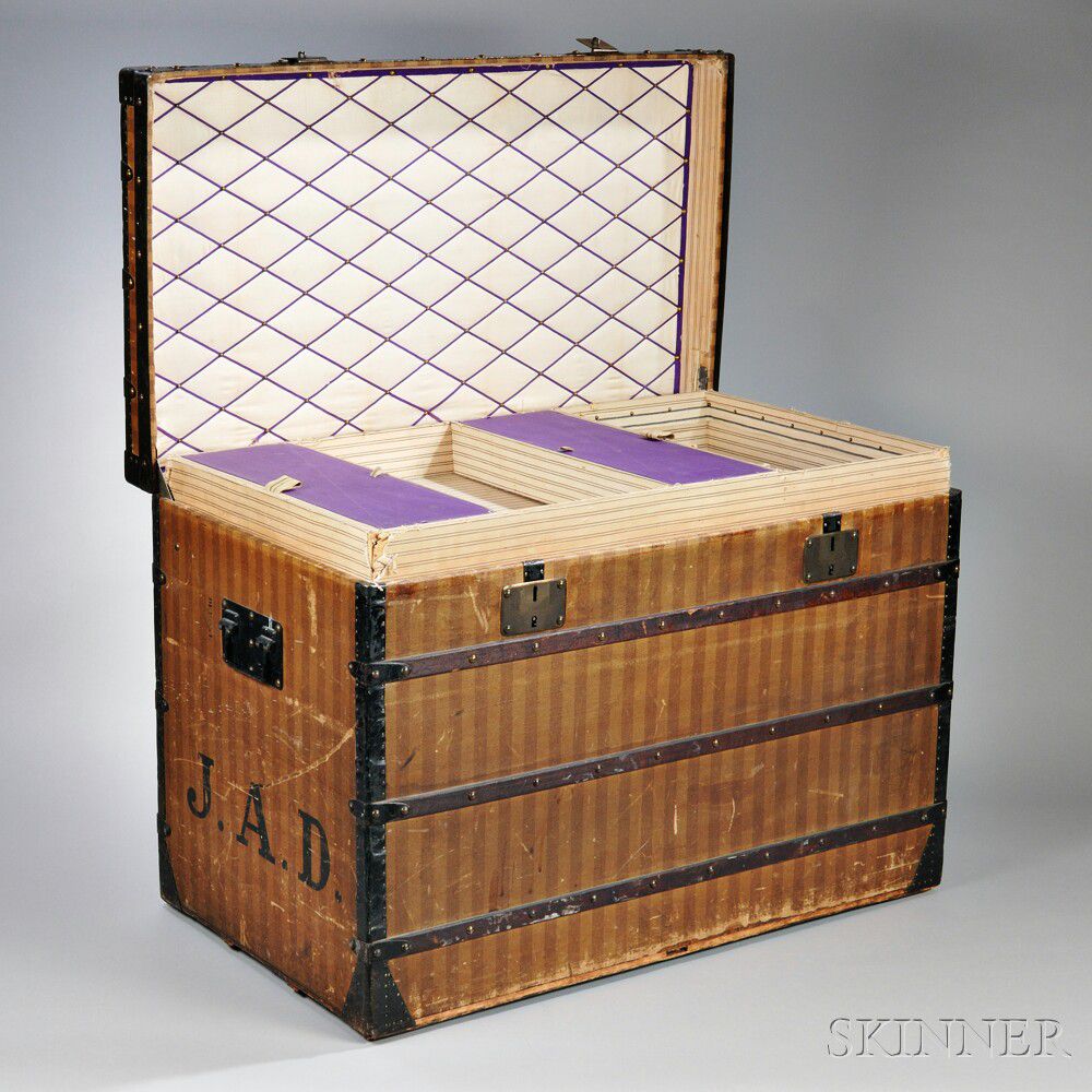 Bonhams : Louis Vuitton a Rayee Striped Canvas 'Mail' Trunk c