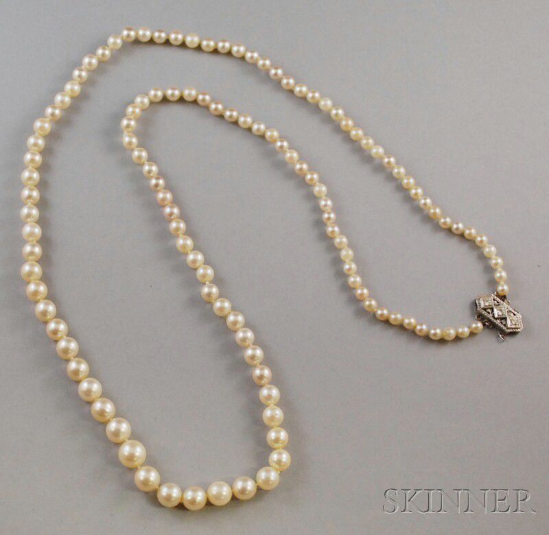 Cultured Pearl Necklace Auction Number 2586B Lot Number 545 | Skinner ...