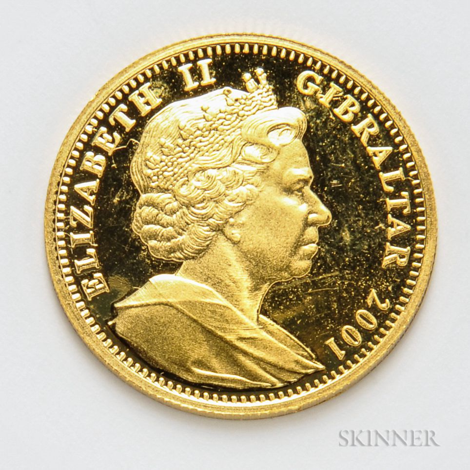 Sold At Auction 2001 British Gibraltar 1/10 Royal Proof Gold Coin ...