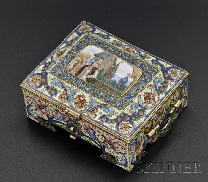 Sold at auction Silver Gilt and Enamel Box, Feodor Ruckert, Moscow ...