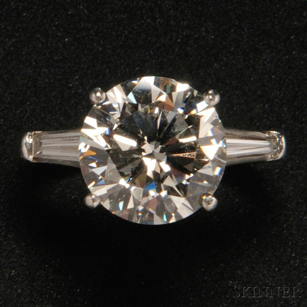 Sold At Auction Platinum And Diamond Solitaire Auction Number 2659B Lot ...