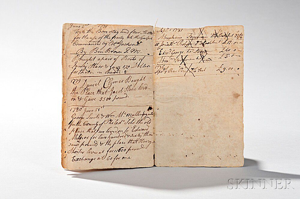 Sold at auction Roberts III, John (1724-1778) Manuscript Memorandum and  Account Books. Auction Number 2819T Lot Number 61