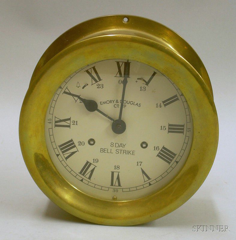 Brass Ship Clock by Emory & Douglas Co., Ltd. | Sale Number 2438, Lot