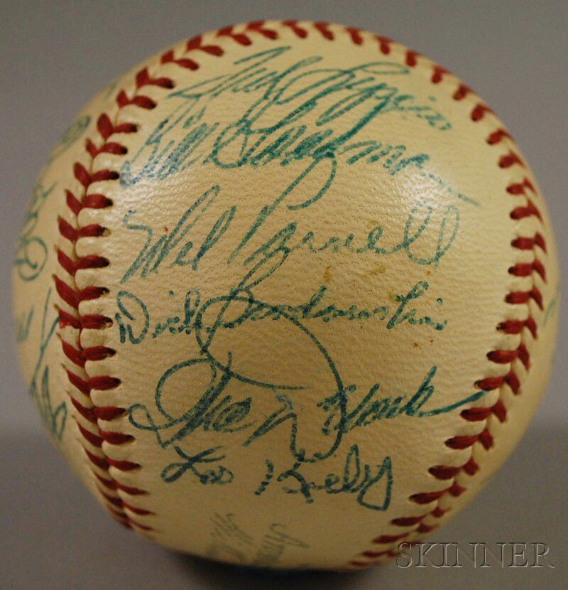 Sold at auction 1955 Boston Red Sox Autographed Baseball Auction