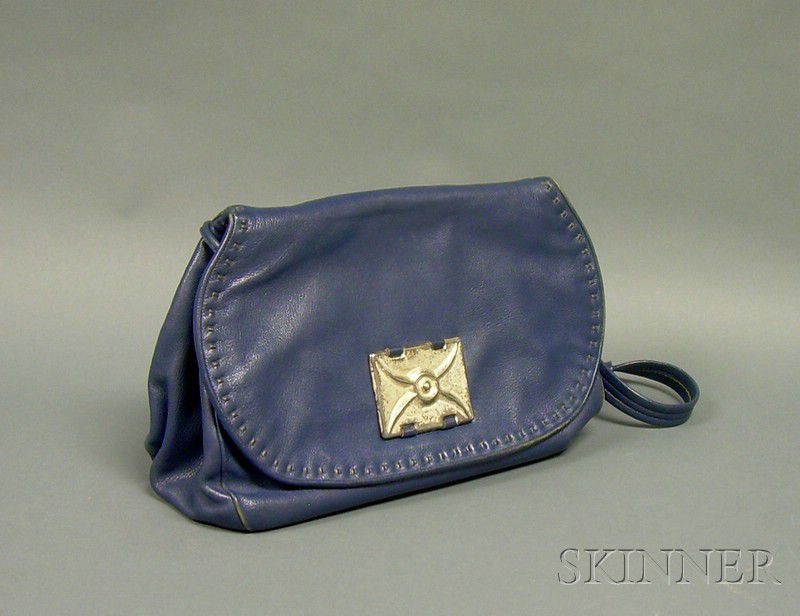 Savvy Collector » Leather Shoulder Strap Purse with Charles Loloma Emblem  by Lloyd Kiva NewLloyd Kiva New