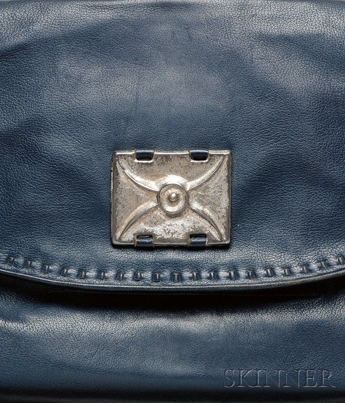 Savvy Collector » Leather Shoulder Strap Purse with Charles Loloma Emblem  by Lloyd Kiva NewLloyd Kiva New