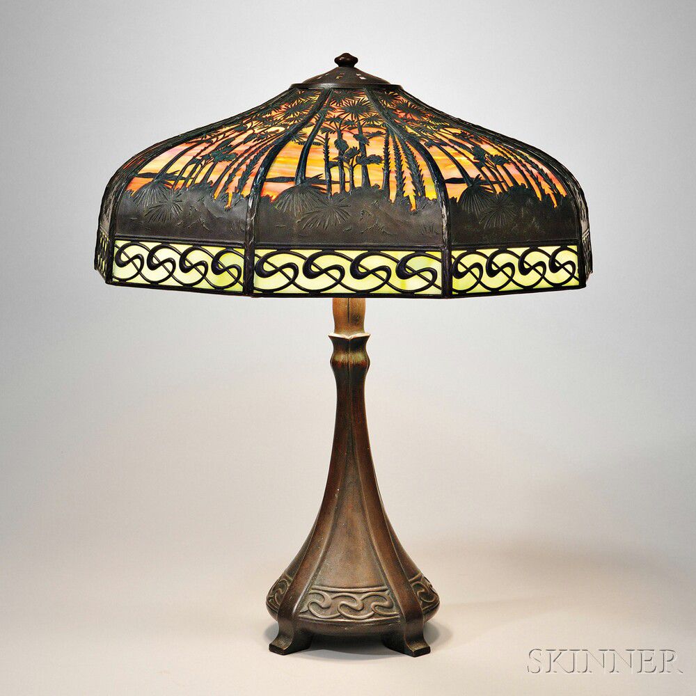 Handel Lamp Co. Tropical Sunset Table Lamp | Sale Number ...