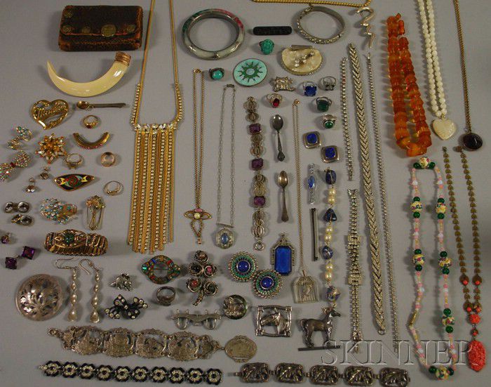 Sold At Auction Large Group Of Silver And Costume Jewelry Auction 