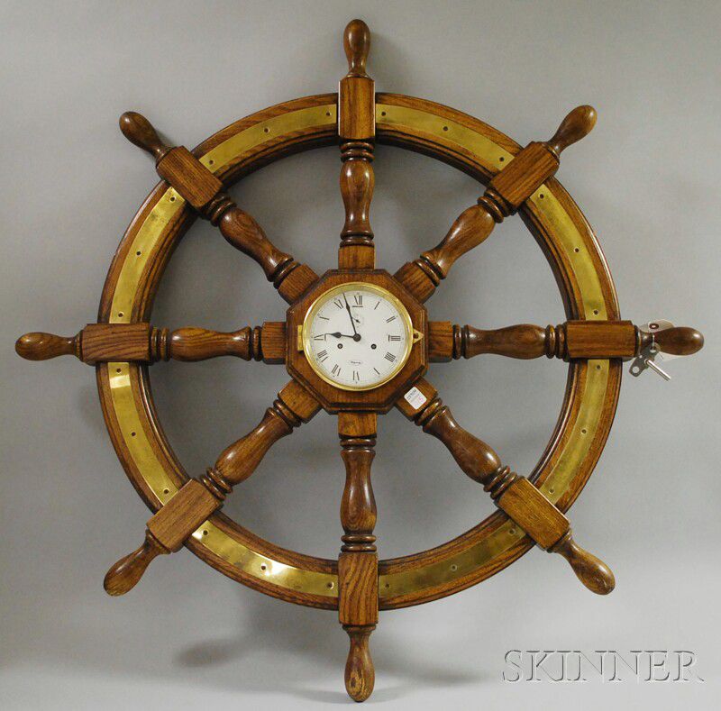 Sold at auction Ridgeway Ship's Wheel Wall Clock Auction Number