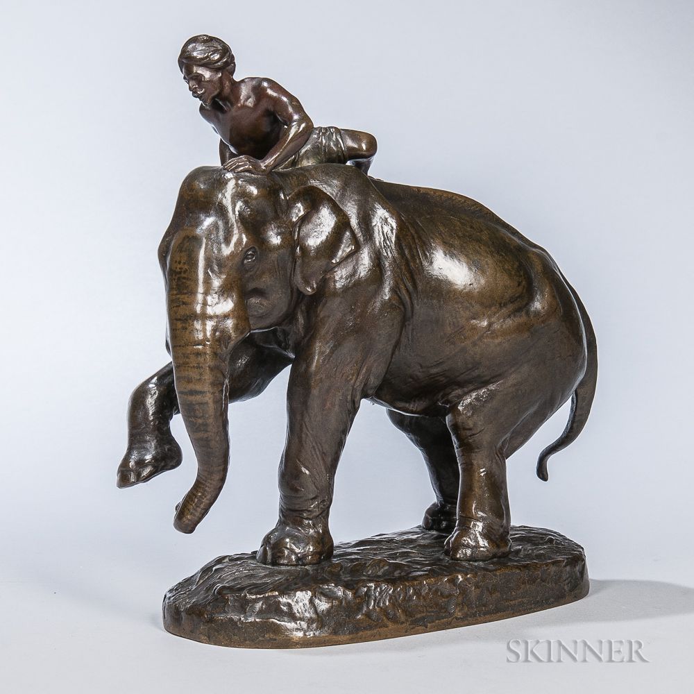 Sold at auction After Charles Valton (French, 1851-1918) Bronze 