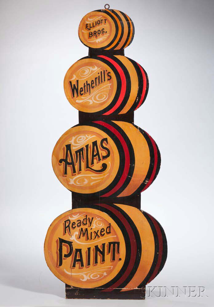 Sold at auction Paint-decorated 