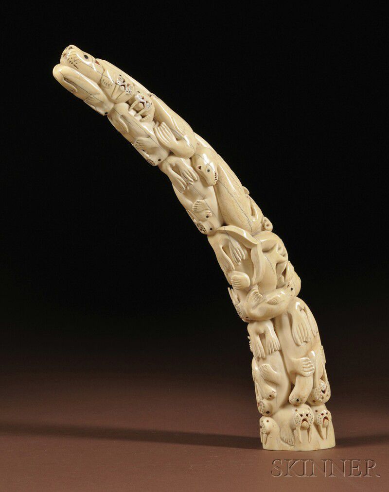 Sold at auction Group of Eskimo Miniature Carved Ivory Tools Auction Number  2596B Lot Number 220