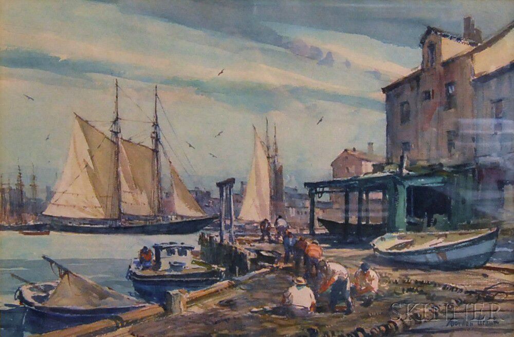 Gordon Hope Grant (American, 1875-1962) Gloucester Docks 