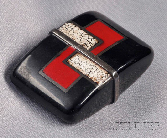 Sold at auction Art Deco Sterling Silver and Enamel 