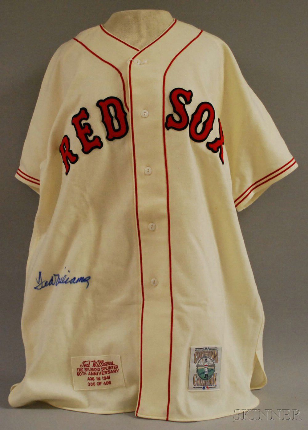 Men's Ted Williams Gray Boston Red Sox Road Cooperstown Collection