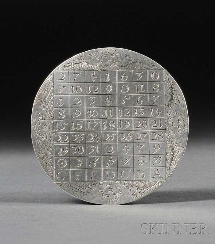 Sold at auction Engraved Silver Pocket Perpetual Calendar Auction