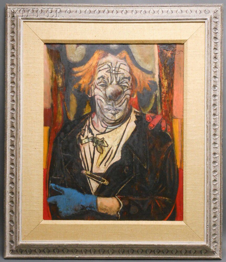 Sold at auction Karl Zerbe (American, 1903-1972) Clown with Blue Glove ...