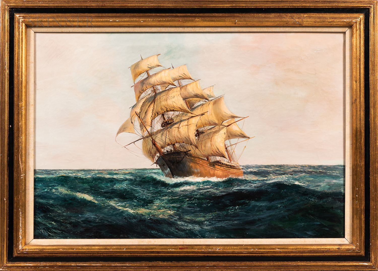 Sold at Auction: Montague Dawson, Montague Dawson, (British, 1890-1973),  The Rising Wind, color lithograph, 36 x 24