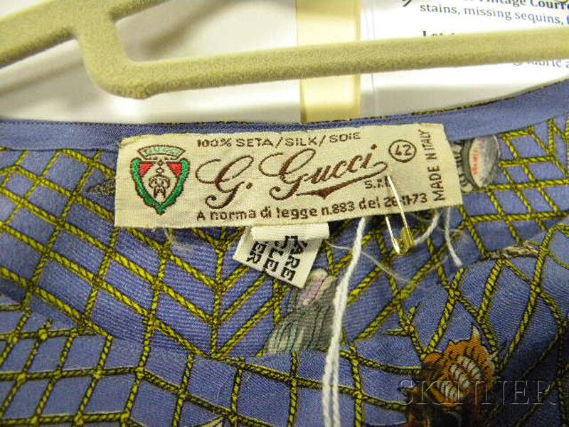 Sold at auction Vintage Gucci Seashell-patterned Silk Dress Auction ...