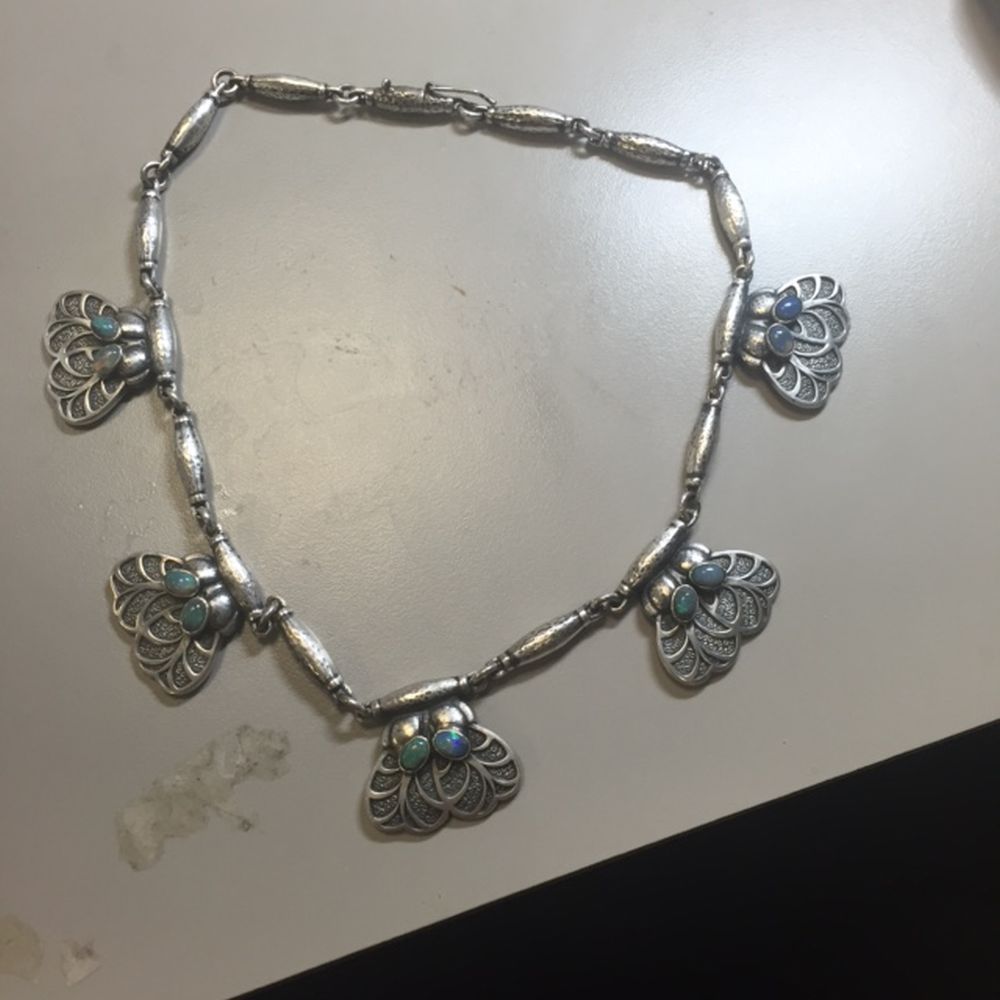 Sold at auction .830 Silver and Opal Necklace, Georg Jensen Auction ...
