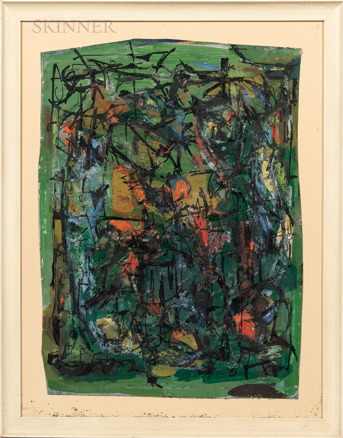 John Opper (American, 1908-1994) Abstract in Green and Black. Auction ...
