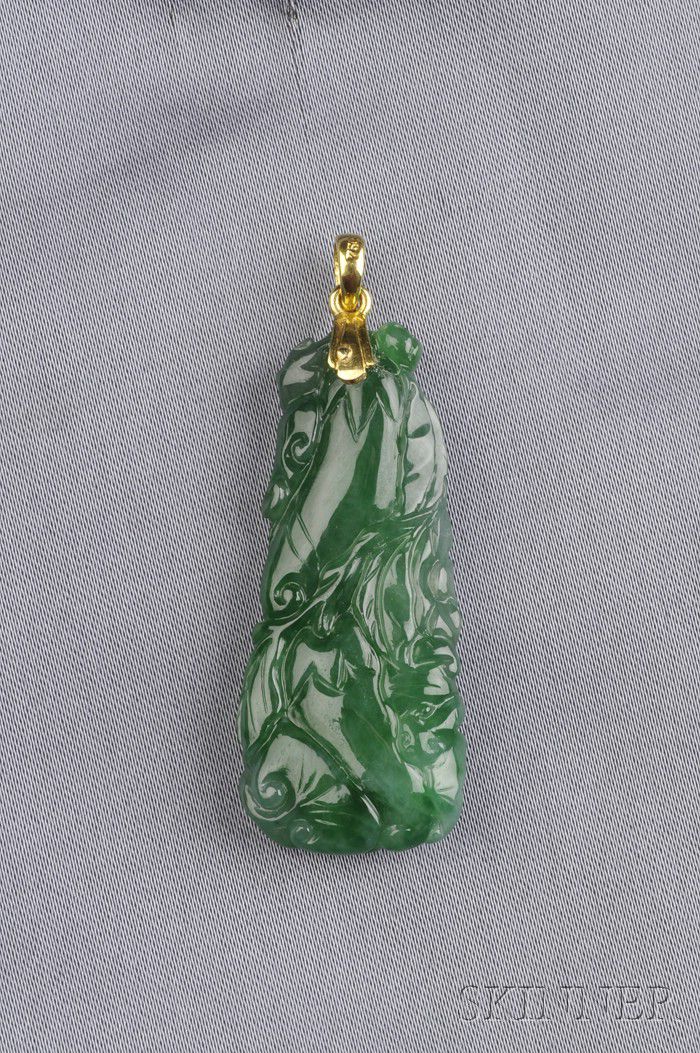 Sold at auction Carved Jadeite Pendant Auction Number 2539B Lot Number ...