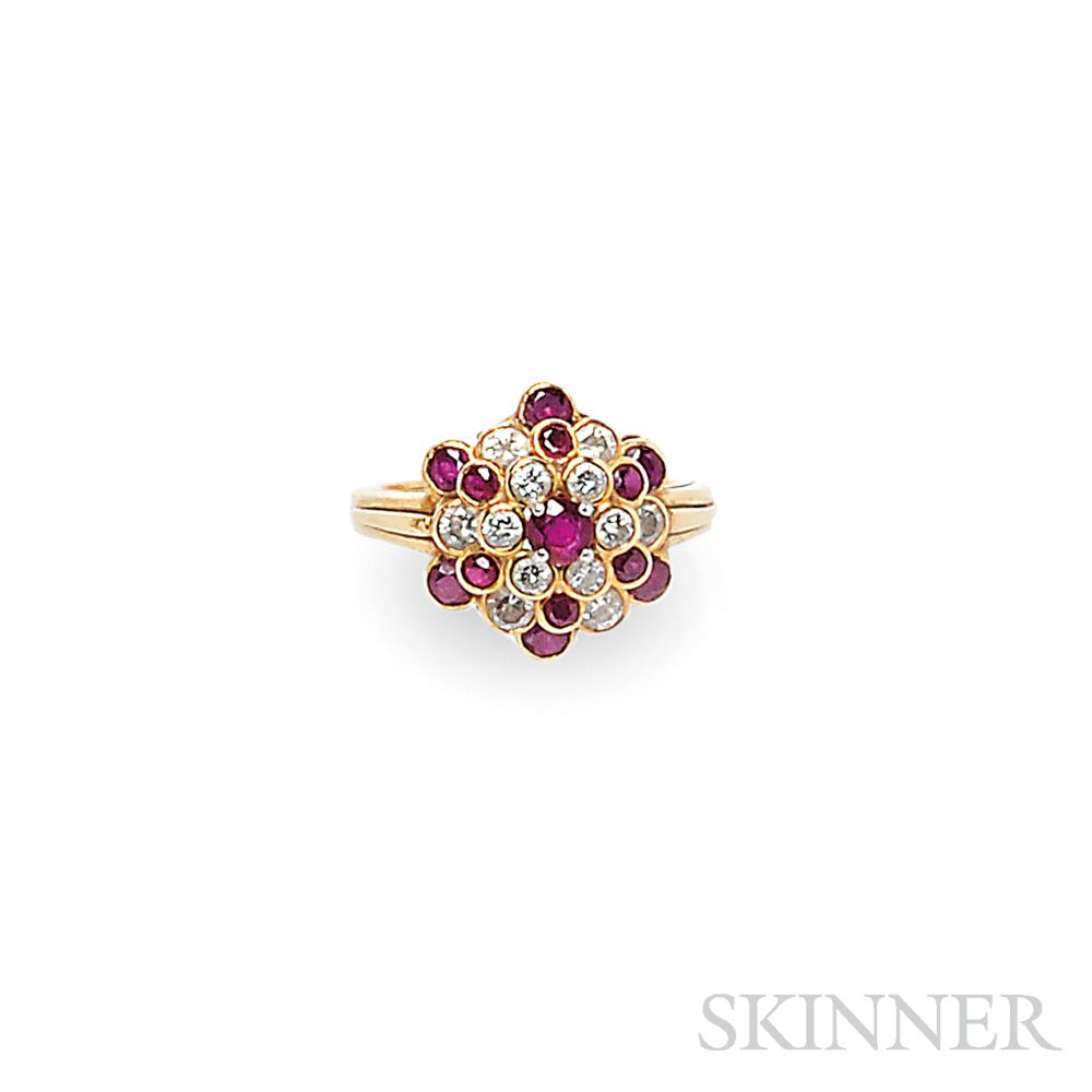 Sold at auction 18kt Gold, Ruby, and Diamond Ring, Oscar Heyman Auction ...