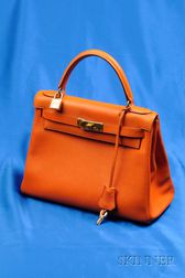 Sold at auction Vintage Black Box Leather Kelly Bag, Hermes