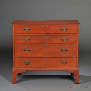 Red-painted Cherry Chest of Drawers