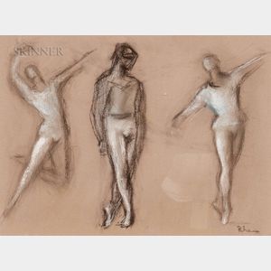 Lisa Rhana, nee Rose Silver (American, 1902-1985) Framed Study of Dancers