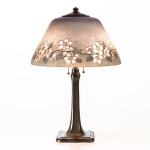Handel Table Lamp with Reverse-painted Floral Shade