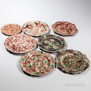 Seven Staffordshire Lead-glazed Cream-colored Earthenware Plates
