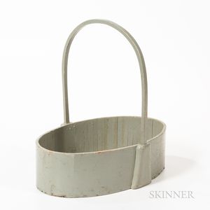 Country Gray-painted Wood Carrier