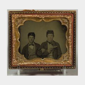 Sixth-Plate Ambrotype Of Two Soldiers