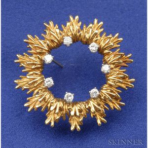 18kt Gold and Diamond Wreath Brooch