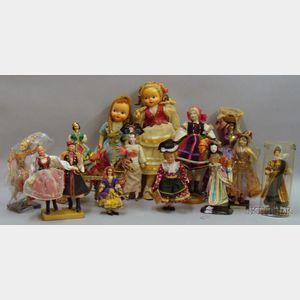 Group of Fourteen Costume Dolls