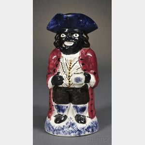 Staffordshire Pottery Black Face Toby Jug and Cover