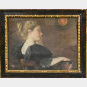 Julia Bacon (American, 1861-1901) Profile of Young Woman in Black