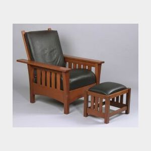 Reproduction Morris Chair and Footstool