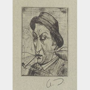 André Derain (French, 1880-1954) Portrait à la Pipe