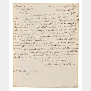 Jackson, Andrew (1767-1845) Autograph Letter Signed, Nashville, Tennessee, 3 August 1818.