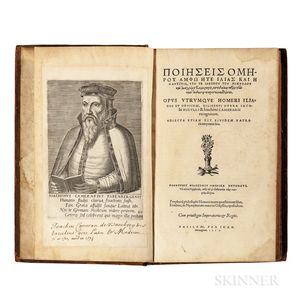 Homer (c. 750 BCE) Opus Utrumque Homeri Iliados et Odysseae, Diligenti Opera Iacobi Micylli & Ioachimi Camerarii Recognitum.
