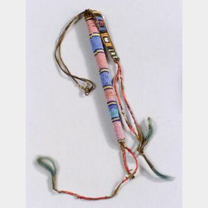 Plains Beaded and Quilled Hide Awl Case