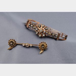 Two Victorian 14kt Gold and Diamond Jewelry Items