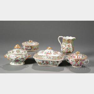 Five Chinese Export Porcelain Table Items