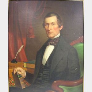 American School, 19th Century, Portrait of a Gentleman with a Book
