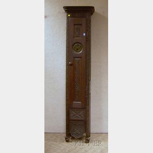French Carved Walnut Converted-Clock Case Cabinet