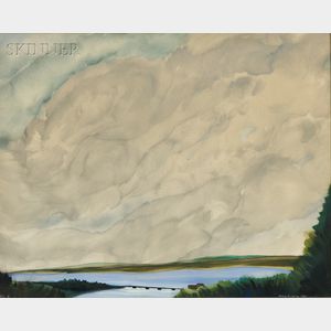Simon Lissim (Ukrainian/American, 1900-1981) Landscape with Billowing Clouds