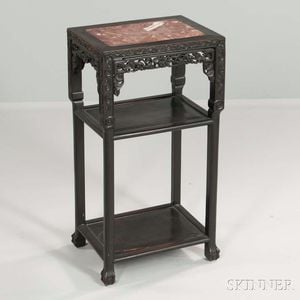 Marble-top Hardwood Stand