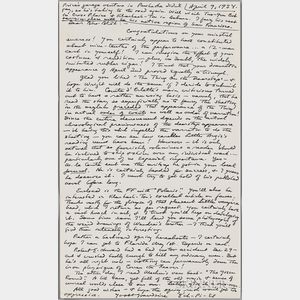 Lovecraft, H.P. (1890-1937) Autograph Letter Signed, 9 April 1934.